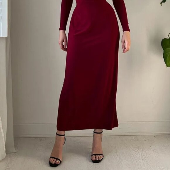 Full Size Tied Long Sleeve Bodycon Midi Dress Plus Size | New Evening Dress - Picture 10 of 10